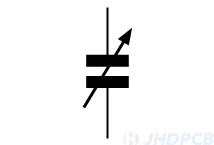 Variable capacitor (operator adjustable) Symbol