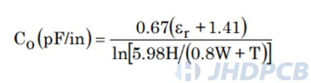 Characteristic capacitance of a microstrip line
