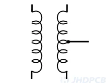 Air cored transformer with tap Symbol
