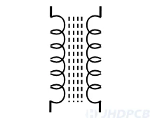 Ferrite cored transformer Symbol