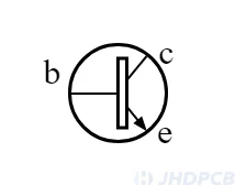 NPN bipolar transistor with electrodes marked